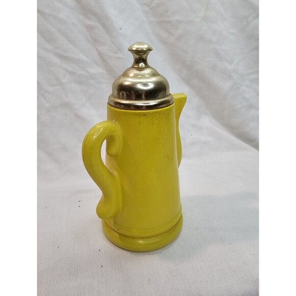 Avon Foam Bath Oil Empty Bottle Koffee Klatch Lilac Yellow Coffee Pot 5 Fl Oz - Picture 4 of 10